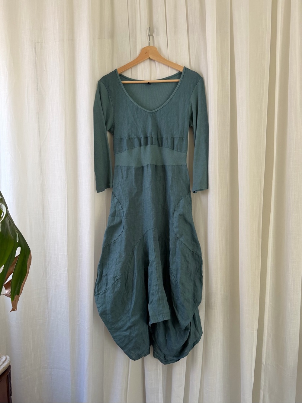 Inizio Made in Italy Linen Dress Pockets Avant Garde Lagenlook